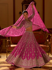 Pink Premium Silk & Embroidered Designer Lehenga Choli