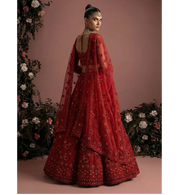 Red Bridal Lehenga Choli with Stone-Studded Embroidery