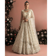 off white Bridal Lehenga Choli with Stone-Studded Embroidery