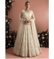 off white Bridal Lehenga Choli with Stone-Studded Embroidery