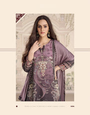 Mauve Traditional Mirror Work Crepe Silk Sharara Suit