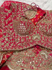 Rani Pink Bandhani Designer Saree with Heavy Zari Embroidered Blouse