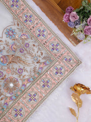 Cream Couture Threadwork with Jarkan Beads Sequins Luxe Flow Saree