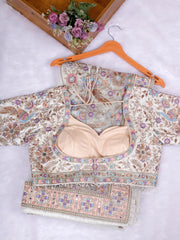 Cream Couture Threadwork with Jarkan Beads Sequins Luxe Flow Saree
