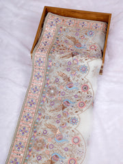 Cream Couture Threadwork with Jarkan Beads Sequins Luxe Flow Saree