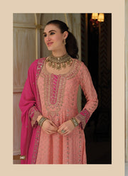 Blush Pink Embroidered Anarkali Suit Set