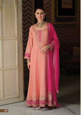 Blush Pink Embroidered Anarkali Suit Set