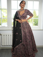 Midnight Royale blue sequins Lehenga Set
