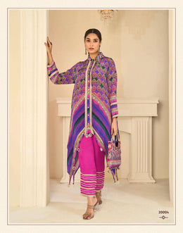 Premium purple Crepe Silk Pant Style Suit