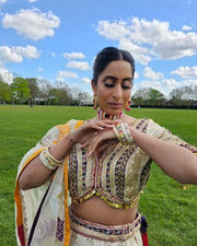 Ivory colour Blossom Heritage Lehenga Set