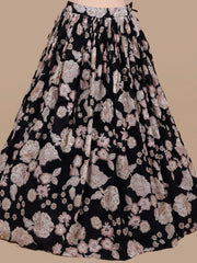 Midnight Blossom Floral Black Lehenga Set