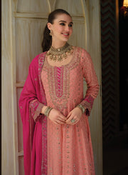Blush Pink Embroidered Anarkali Suit Set