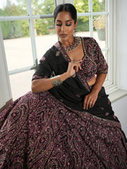 Midnight Royale blue sequins Lehenga Set