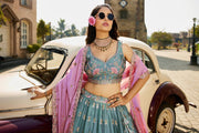ROYAL RANI PINK PURE TISSUE LEHENGA SET