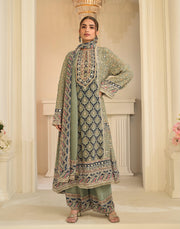 Sage Heritage Printed 3-Piece Suit Set