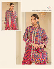 Premium orange & Violet Crepe Silk Pant Style Suit