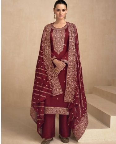 Maroon Color Premium Silk Suit