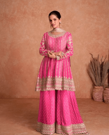 Pink Color Real chinon Sharara