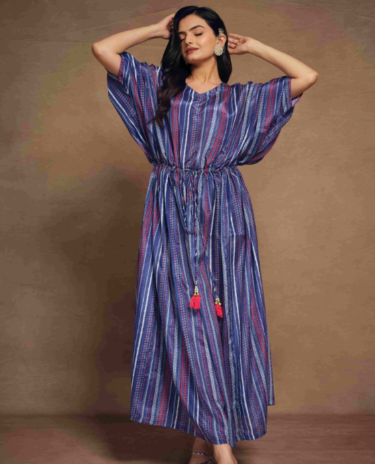 Indigo Blue Color Printed Chiffon Palazzo Set