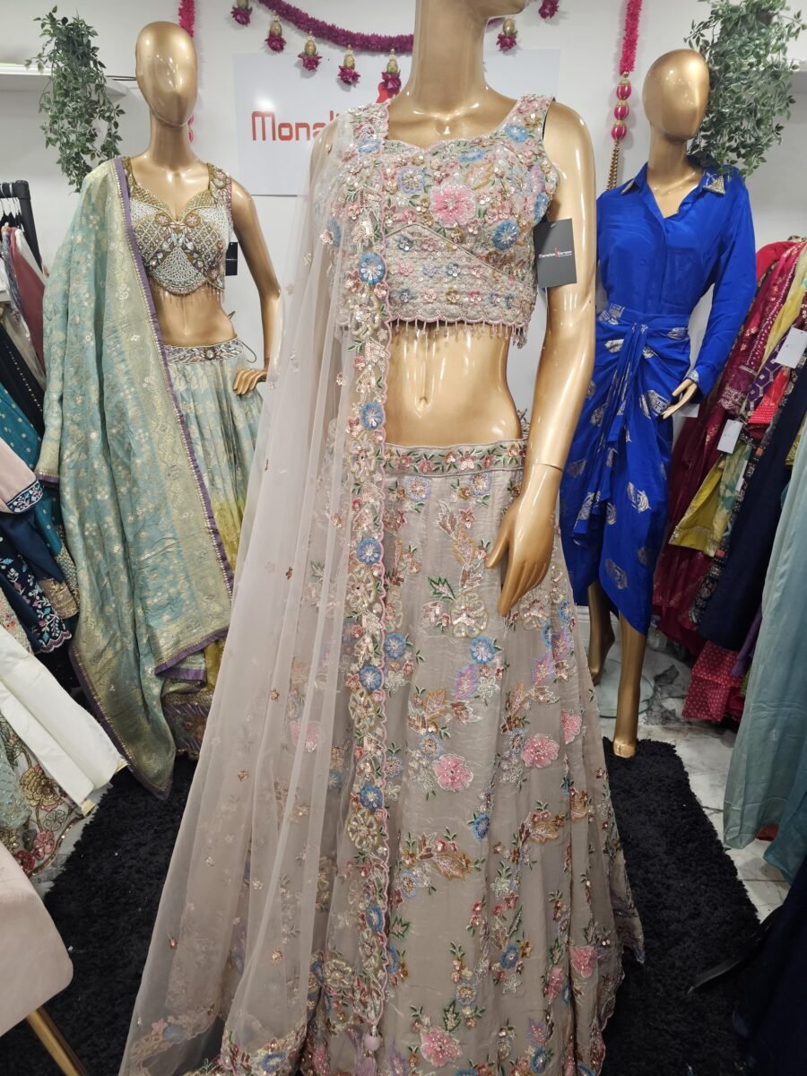 Light Purple  Colour Embroidered Sequins work lehenga set