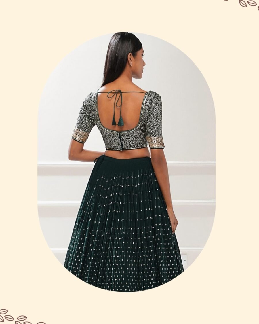 Dark Green Summer Festive & wedding Style Embroidered Lehenga Choli