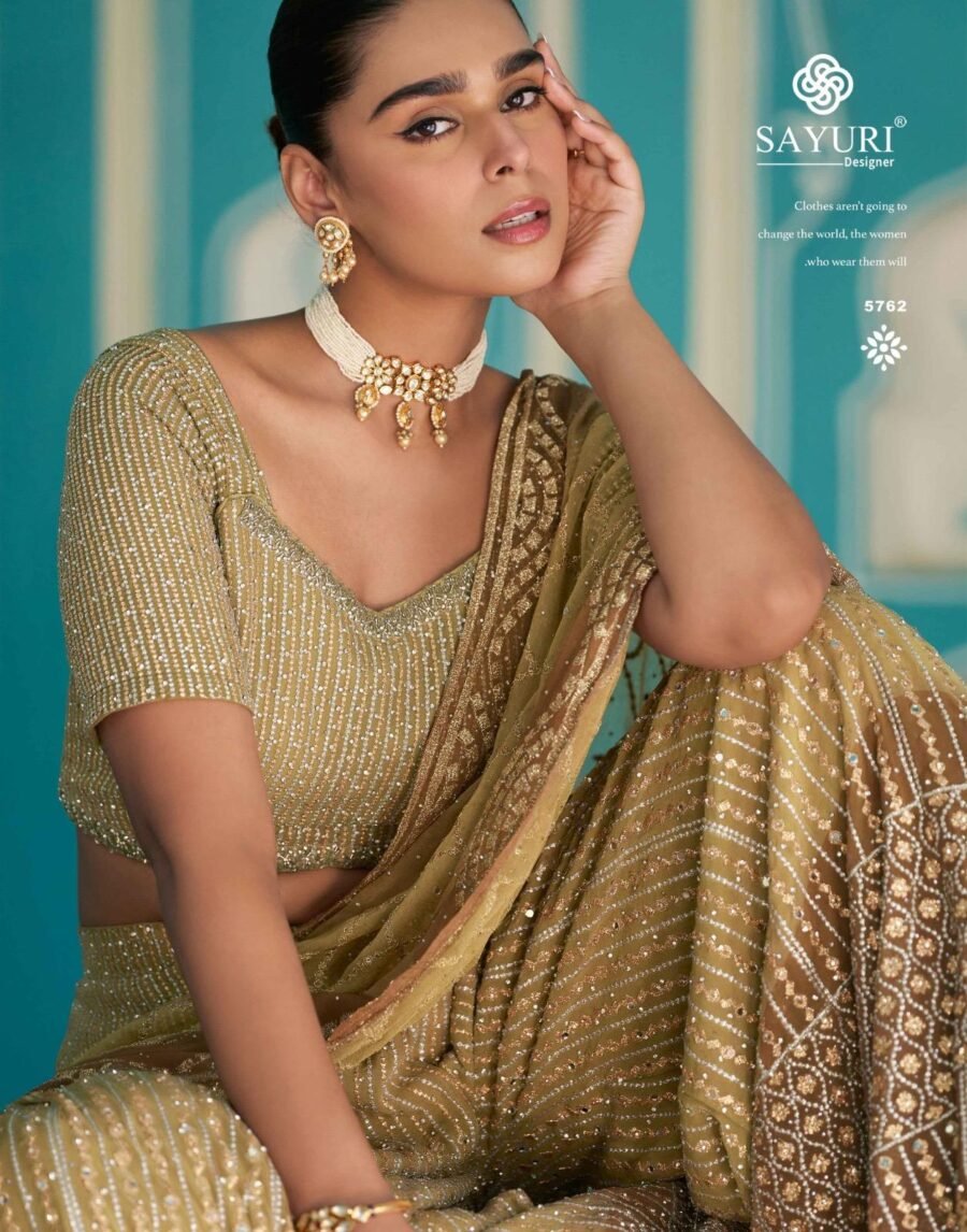 Golden Brown REAL PREMIUM CHINON SILK ( FESTIVE LOOK CHİNON SILK EMBROIDERED TOP WITH EMBROIDERED SHARARA AND DUPATTA